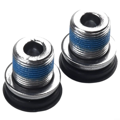 2 Pack Bicycle Crank Arm Bolts For ISIS Axle Ebike M15 Thread Steel With Plastic Seal Black 15mm Length 8mm Hex Socket Easy Install Rustproof Cycling Parts Kit, close-up