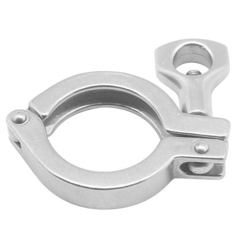 Stainless steel 1.5-inch tri-clamp with wing-nut ferrule