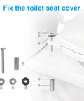 Heavy Duty Toilet Seat Bolts Kit 2Pcs Universal Fit Stainless Steel 304 with installation view and components layout by CHIALLCO