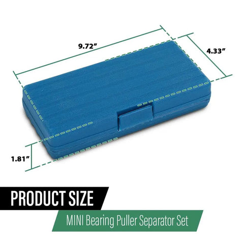 Bad Ass Nine Piece Mini Bearing Puller Separator Set Fits Gears Wheels Fittings Off Shafts For Auto Work Includes Beam Separator Jaw Thrust Screw Extension Rods Great For Quick Fixes And Heavy Duty Jobs Around Your Shop Get Yours Soon. Blue 9.72 x 4.33 x 1.81 in case for mini bearing puller separator set