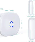 Wireless Door Chime And Open Sensor Alarm With 500 Foot Range 58 Chimes And 5 Volume Levels For Home Office Store Easy Install With Transmitter And Plug In Receiver, white plastic, 66mm