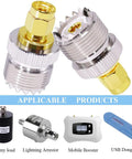 PL259 to SMA Male UHF Female Radio Antenna Adapter pair in brass, nickel, and gold finish for connectivity