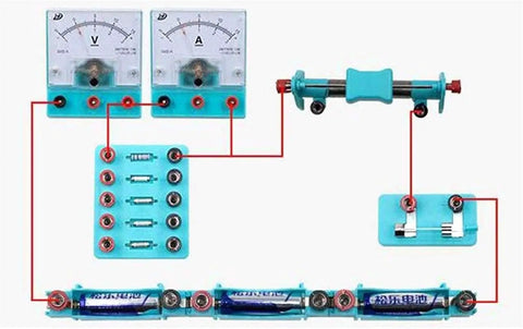 Hands On Electromagnetism Experiment Kit With Electric Bell Easy Electromagnet Tests, showing circuit with voltmeter and rheostat