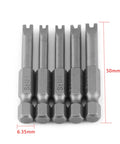 Heavy Duty 1/4 Inch Hex Shank Spanner Screwdriver Bits With Magnetic U Socket Heads U4 U5 U6 U7 U8 Slick fit for power drives, 50mm length.