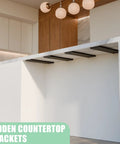 Four Pack 26 Inch Countertop Support Brackets Set With Hidden Island Mounts And Flat Wall Support under marble countertop.