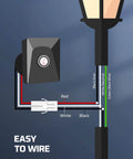 Wiring diagram for Outdoor Post Light Dusk To Dawn Sensor Switch For Auto On Off Photoelectric Control For Outdoor Pole Lighting