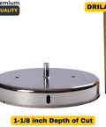 Side view of 7 Inch Diamond Hole Saw For Porcelain Ceramic Tile Glass Granite Stone Wet Core Drill Bit with ruler showing depth