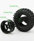 4x 1:10 RC Off Road Wheel Tires Set With 5 Spoke Rim 12mm Hex Drive 96mm Outer Diameter 38mm Width Fits 1/10 And 1/12 Rock Crawlers