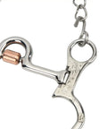 Copper Roller Horse Bit With Stainless Steel Construction for Equestrian Riding shown close-up with copper roller detail
