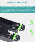 Rock Solid Hydraulic Invisible Door Hinges With Silent Close Mechanism Smooth Riding Zinc Alloy Cabinet Fittings No Sweat Installation Black Pair Heavy Duty Grade showing anti-pinch rubber block components.