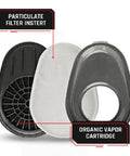 Bayonet Style Replacement Filter Cartridge For Mask And Respirator With Organic Vapor And Particulate Protection components