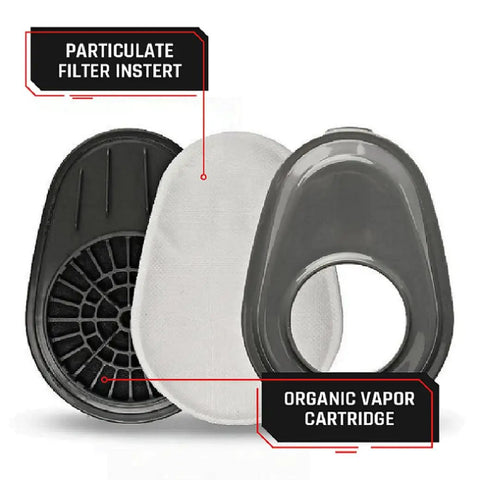 Bayonet Style Replacement Filter Cartridge For Mask And Respirator With Organic Vapor And Particulate Protection components