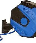 Retractable Three Eighths Inch 100 Foot Air Compressor Hose Reel With Auto Rewind, 300 PSI, wall mountable garage tool