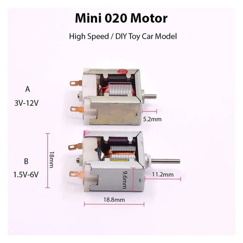 Ultra Tiny 18mm 020 Bare Square DC Motor High Speed Micro Motor With Voltage Range 2.4V To 12V for DIY Robotics Projects