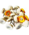 78 Piece Polishing Buffing Wheel Kit for Rotary Tools With Assorted Sizes And Shapes Felt Wool Cotton Pads One Eighth Inch Shank