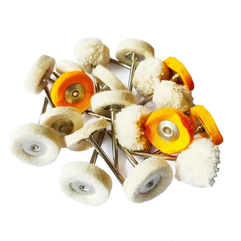 78 Piece Polishing Buffing Wheel Kit for Rotary Tools With Assorted Sizes And Shapes Felt Wool Cotton Pads One Eighth Inch Shank