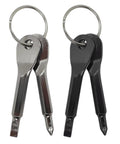 Hella Handy Pocket Screwdriver Set Pack Of Two Keychain Multitool Everyday Gear featuring flat and Phillips tips in black and silver.
