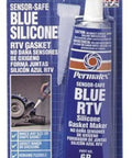 Blue RTV Silicone Gasket Maker Sensor Safe 3 Oz Each Four Pack For Auto Repairs visible in packaging