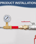 Air Over Water Test Regulator With Gauge For Home Plumbing Leak Detection, 2-Inch Dial, 0-100 PSI Range installation view