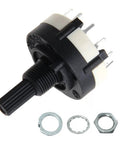 RS26 1P12T Selectable Band Rotary Channel Selector Single Deck Rotary Switch 12 Position Black Plastic And Metal Housing Built For Electronics Projects And Do It Yourself Radio Gear, 12-position rotary switch with shaft, nuts, and washers