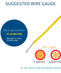 24-20 AWG wire suitable for Easy Install Quick Solderless LED Wire Connector Kit For Low Voltage Wiring, showing solid and stranded wire types.