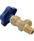 Multi Function Argon Gas Cylinder Valve For Kitchen Appliances And Bathroom Fixtures, Solid Copper Small Teeth Bottle Head With Tight Airtight Seal, Built To Last Copper Construction For Home Use brass valve with blue handwheel