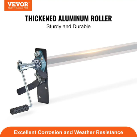 Hand Crank Tarp Roller Kit For 64 To 104 Inch Wide Dump Trucks And Trailers, Beefy Aluminum Alloy Build with sponge grip handle