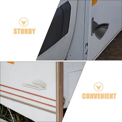 Sleek And Secure Rv Door Retainers For Ultimate Hold And Style Versatile Nylon Catch Easy Install on RV door.