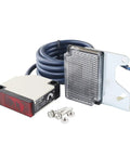Indoor Wall Mounted Photoelectric Beam Sensor for Pro Grade Line, Retroreflective Specular Sensor Switch, with cable and mounting bracket