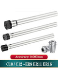 High Precision ER Extension Rod For Machine Tools With Ultra Low Runout 0.005mm Accuracy And Stable Cutting Performance Straight Shank Collet Holder, featuring three alloy steel rods.