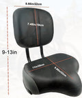 Oversized Bike Seat With Backrest For All Day Comfort Memory Foam Latex Padding Waterproof PU Cushion Universal Fit For Mountain Commuter Electric Bikes And Trikes, black, 11x8.66in