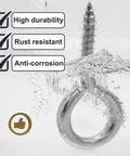 8-Pack 304 Stainless Steel Eye Screws, 2.5 Inch M6 Heavy Duty Eye Hooks submerged, showcasing rust resistance and durability.