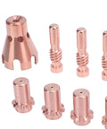 Dope Welding Consumables Kit For 100L And Tweco Mini Guns Featuring Brass Electrodes Nozzles Plus Contact Tips Diffuser Gas Nozzle Complete Setup with various brass components.