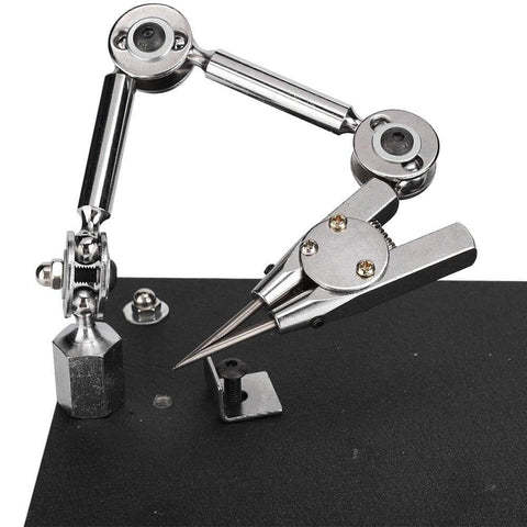 Pro Grade Sturdy Welding Table Clamp With 360 Degree Adjustable Arms, Third Hand Tool for Soldering on black base