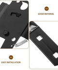 Close-up of iron gate hinge with secure latch and easy installation for residential gardens and public parks black hardware