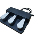 Three Pedal Sostenuto Sustain Pedal Board For MIDI Controllers And Digital Pianos, Silent Soft Action, angled top view