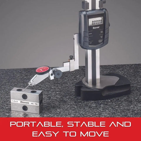 Electronic Digital Height Gage With SPC Output And Scriber 0 To 12 Inches Range 0.0005 Inch Resolution shown on granite table