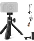 Tiny But Mighty Mini Desk Selfie Stick Tripod For iPhone GoPro Insta360 Android And Webcams Portable Small Camera Stand in use
