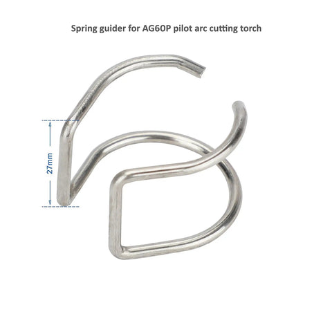 Spring guider for AG60P Plasma Cutter Consumable Kit, 27mm, metal, shown in close-up view for plasma torch gun replacement parts.