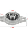 KFL001 12mm Zinc Alloy Self Aligning Pillow Block Flange Bearing Two Pack Rust Proof Durable Machinery Support Low Friction