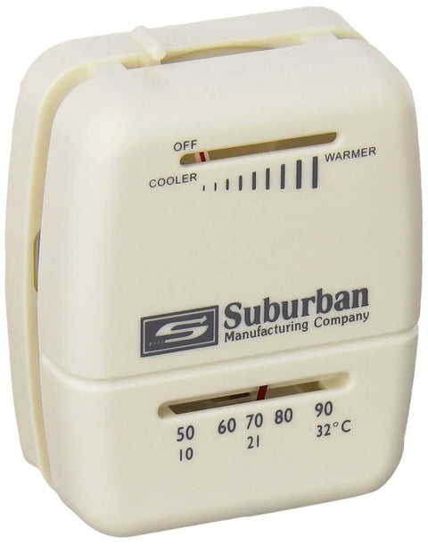 Heat Only Wall Thermostat for Water Heaters, white finish, easy manual control, energy saver for efficient hot water, close-up view