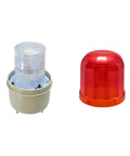 Industrial LED Rotating Strobe Beacon Warning Light For Emergency Use, Electrical Revolving Signal Light, Red cover, parts shown