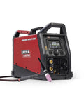 Square Wave 205 TIG Welder K5613 1 Portable TIG And Stick Welder, red and black unit with controls and display, for hobbyists and makers.