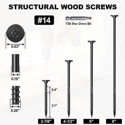 Heavy Duty Wood Screws With Star Drive For Decks And Timber Projects, Rust Resistant Outdoor Grade Screws, product details image