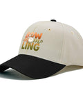 Lightweight Womens Cap With Low Profile Unstructured Fit Adjustable Buckle Six Ventilation Eyelets For Running Hiking Cycling Mom Approved Everyday Comfort, off-white with black brim and text design