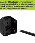 Rock Solid Gate Latch Lockable On Both Sides For Top Shelf Outdoor Security With Dual Side Key Access And Hassle Free Install Setup Perfect For Backyard Fences In Black, showing installation connector rod.