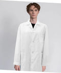 Men's White Lab Coat, Long Sleeve Professional Medical Coat For Doctors, Pharmacists, Students And Adults, Sturdy And Comfortable Fit, front view