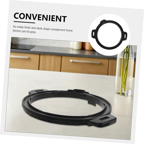 Black Pressure Cooker Lid Edge Support Bracket Heat Resistant Plastic Replacement Part For Electric Multi Cooker Home Kitchen Appliance Lid Grip For Easy Handling, black circular lid bracket