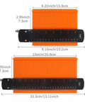 Digital Caliper, Contour Gauge Copy Tool with Lock 6/10 Inch showing two orange gauges with measurements.