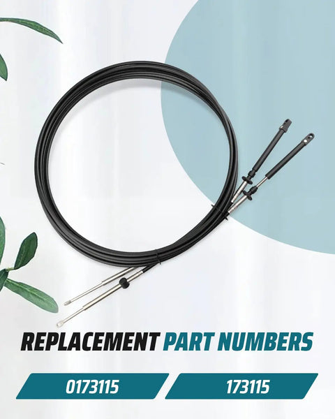2 Pack 15Ft Boat Throttle Shift Remote Control Cable For Johnson Evinrude OMC Outboard Motors 1979 To 2026 Replaces 0173115 173115